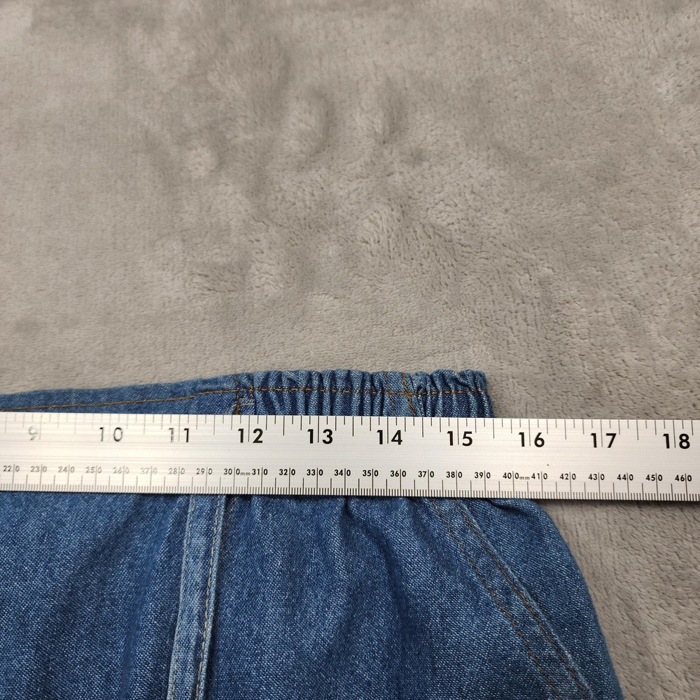 Vintage Sport Timer Skirt Womens 14 Blue Denim Maxi Pull On Drawstring Pockets - Picture 7 of 9